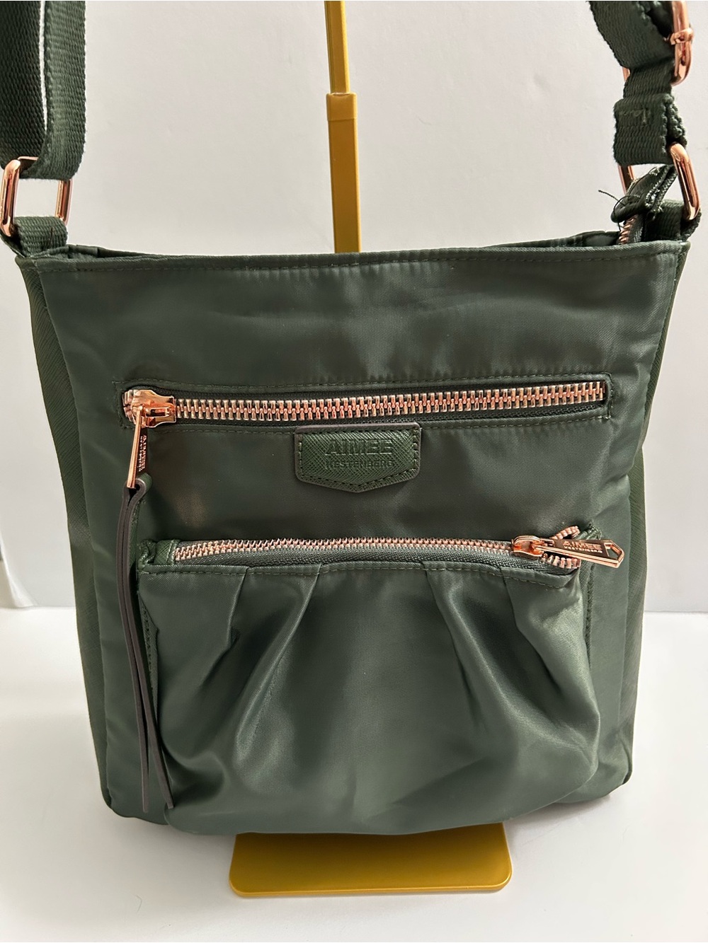 Aimee Kestenberg - Tyler Nylon Olive Green Crossbody with Rose Gold Hardware